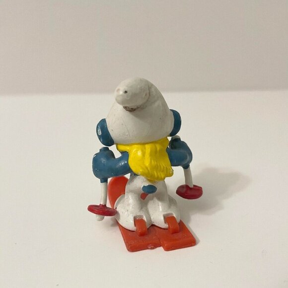 Vintage The Smurfs Skier Smurf Snow Skiing Ski Poles Toy Figurine - Picture 12 of 16